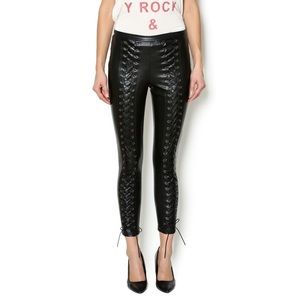 Line & Dot vegan leather lace up legging pant